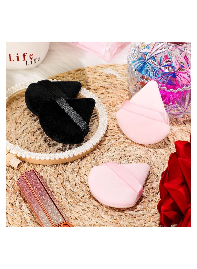 ORiTi منتفخة من القطن الخالص مصنوعة من القطيفة القطنية لتحديد منطقة تحت العينين والزوايا مع حزام 6 قطع باللون الأسود و6 قطع باللون الوردي - Image 2