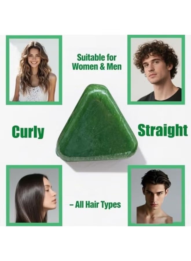 JS Nature Triangle Shampoo Bar, Nature Seven Green Soap Shampoo, Plant-Based Solid Shampoos Bar, Herbal Hair Care, Gentle Cleansing & Nourishing Care for Healthy-Looking Hair - Image 2