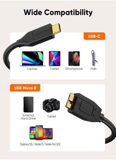 USB C Hard Drive Cable 1FT, 10Gbps Data Transfer Speed, USB C to Micro B Male Cable, Compatible with Seagate, WD, Toshiba, Samsung External Hard Drive and More - Black - pzsku/ZCB4957EC4360C5DFE3DDZ/45/_/1687428942/e20c1cc4-a1f2-4705-bad2-5cd5f75672c5