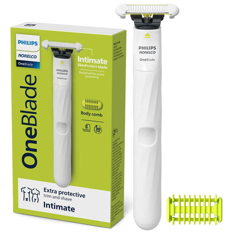 Norelco Philips Norelco OneBlade Intimate, Designed For Pubic Grooming, Trim & Shave With Extra Skin Protection, Model QP1924/70 - Image 1
