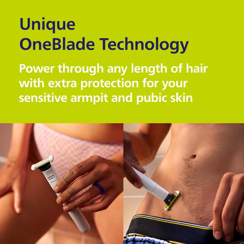 Norelco Philips Norelco OneBlade Intimate, Designed For Pubic Grooming, Trim & Shave With Extra Skin Protection, Model QP1924/70 - Image 2
