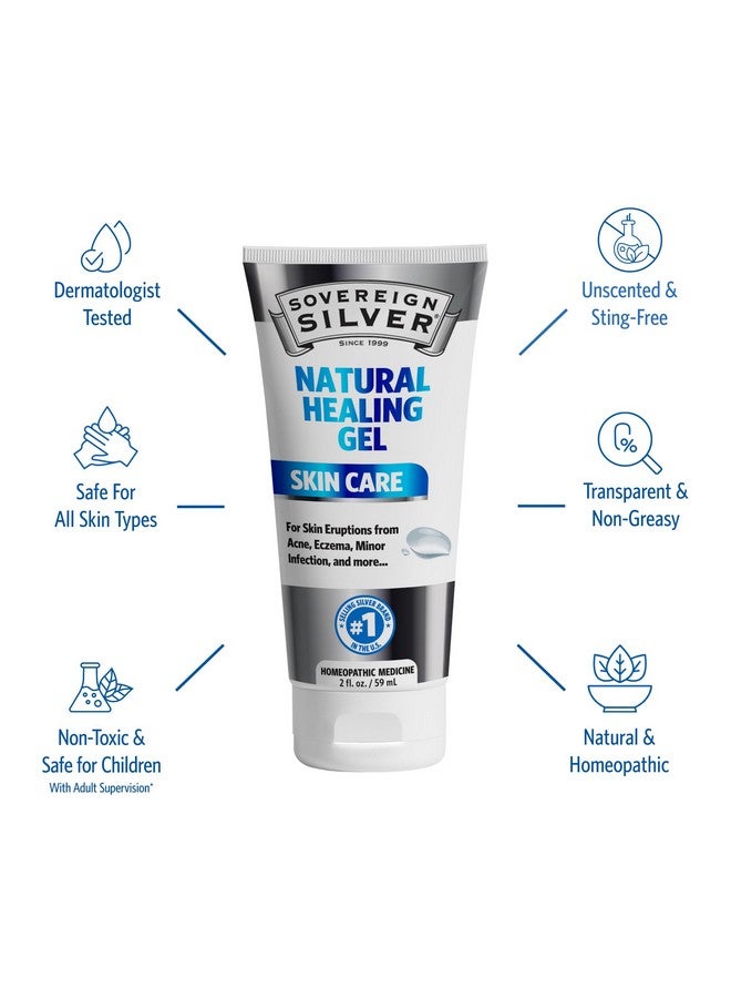 Sovereign Silver Natural Healing Gel - Skin Care For Healing, Redness Reduction, Minimizing Acne Scars & Easing Inflammation - 2Oz - Image 1