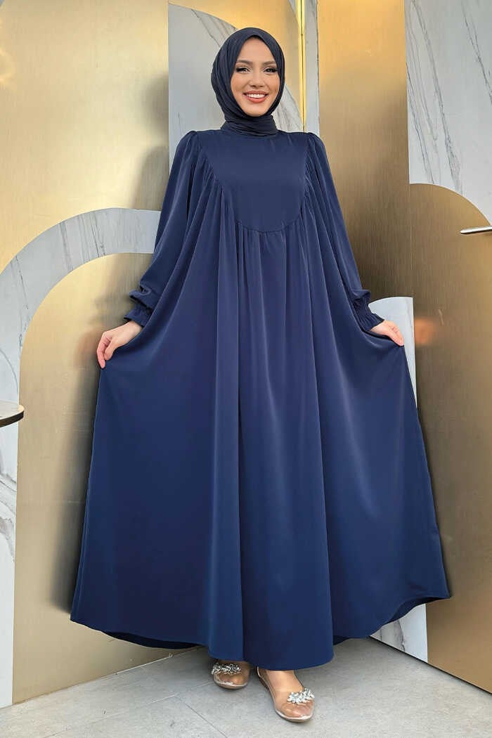 Bym Fashion Bym4 Pleated Dress Navy Blue  - Image 1