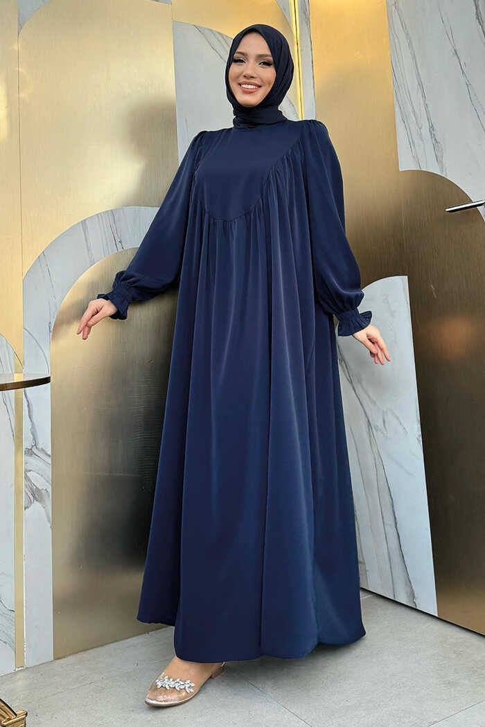 Bym Fashion Bym4 Pleated Dress Navy Blue  - Image 3