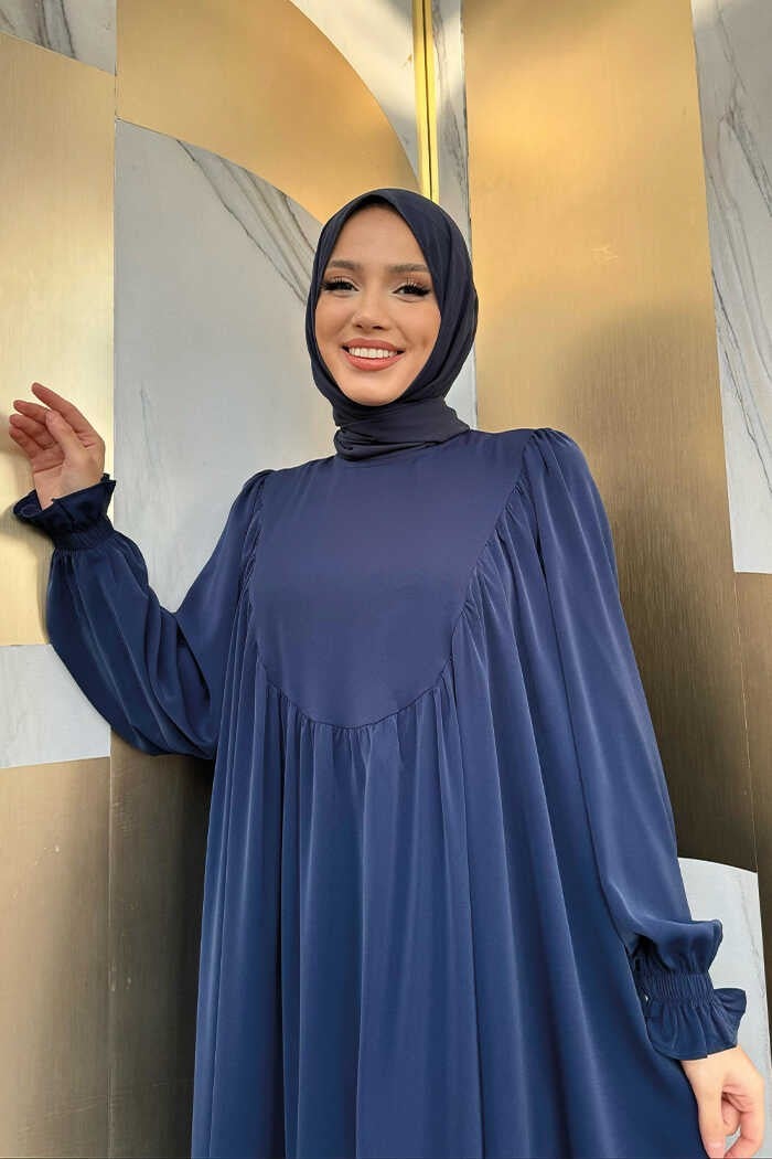 Bym Fashion Bym4 Pleated Dress Navy Blue  - Image 4