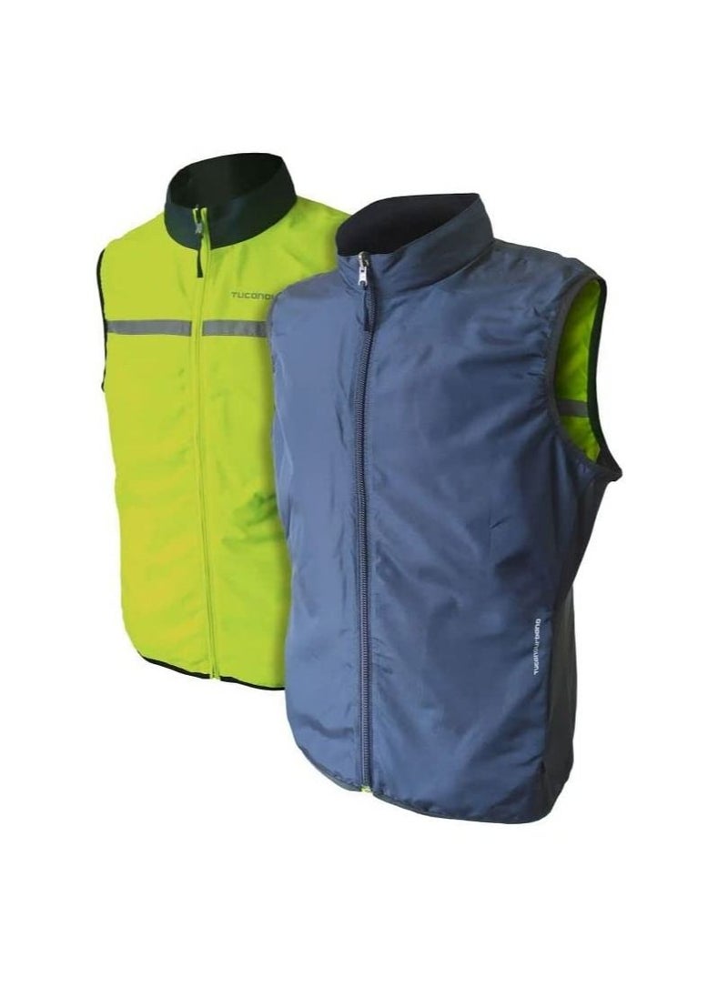 Tucano - TUCANO URBANO NANO SWITCH VEST - DARK BLUE-YELLOW FLUO/BLU SCURO-GIALLO FLUO - S-M(Reversible) - Image 1