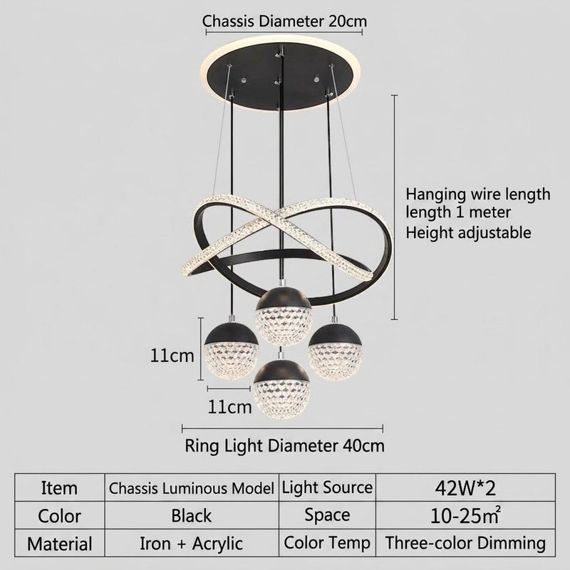 CME Modern Minimalist Restaurant Chandelier - LED Light for Dining Room, Bar, Bedroom & Staircase - Image 2