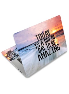 Laptop Skin Sticker,13.3 14 15 15.4 15.6 inch Laptop Skins,Universal Vinyl Decal,Dustproof Scratch Resistant Reusable Cover Protector with Free 2 Wrist Pads (Orange and Gray)