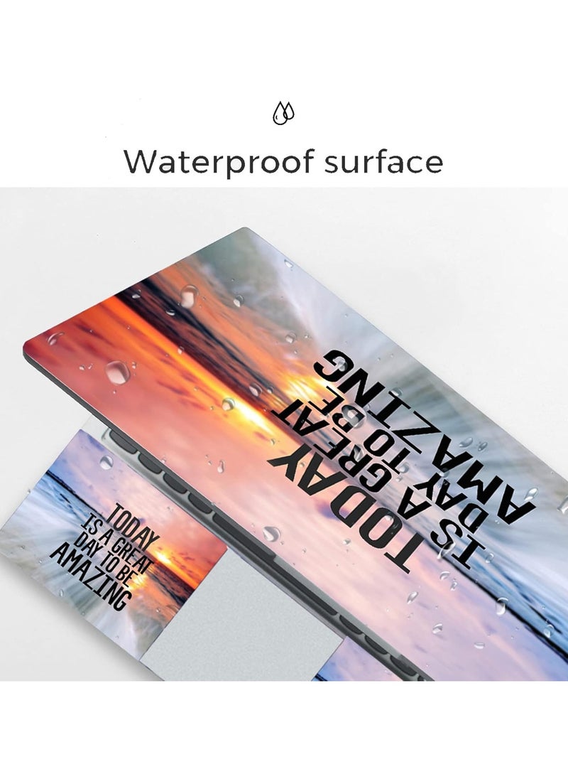 Today Idea - Laptop Skin Sticker,13.3 14 15 15.4 15.6 inch Laptop Skins,Universal Vinyl Decal,Dustproof Scratch Resistant Reusable Cover Protector with Free 2 Wrist Pads (Orange and Gray) - Image 1