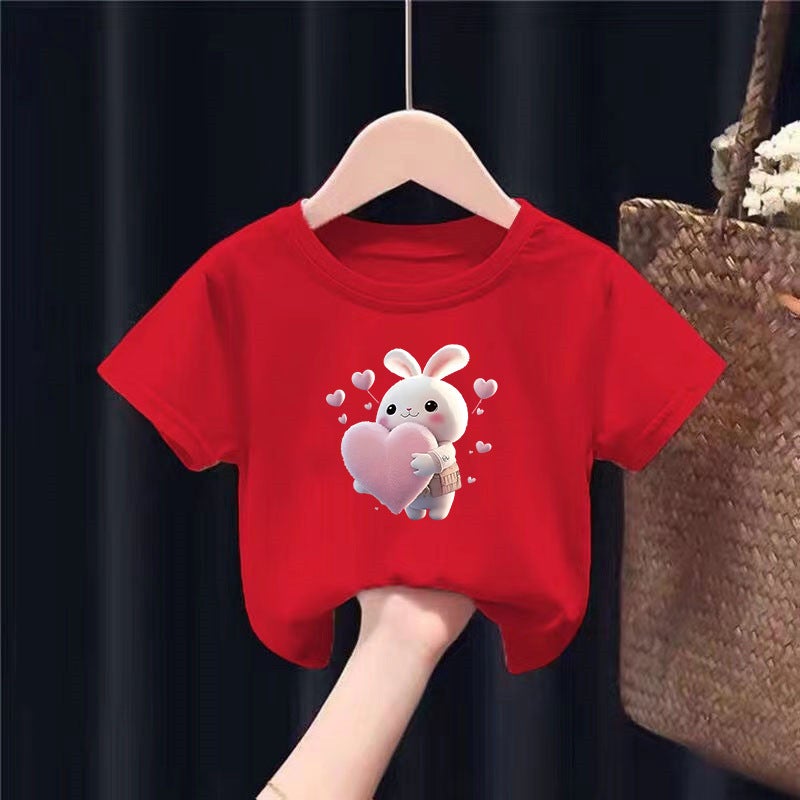 2174# Boys And Girls Short-Sleeved T-Shirt Cotton Children'S Crewneck Stylish All-Match Middle And Large Children'S Half-Sleeved Summer Dress - Image 5