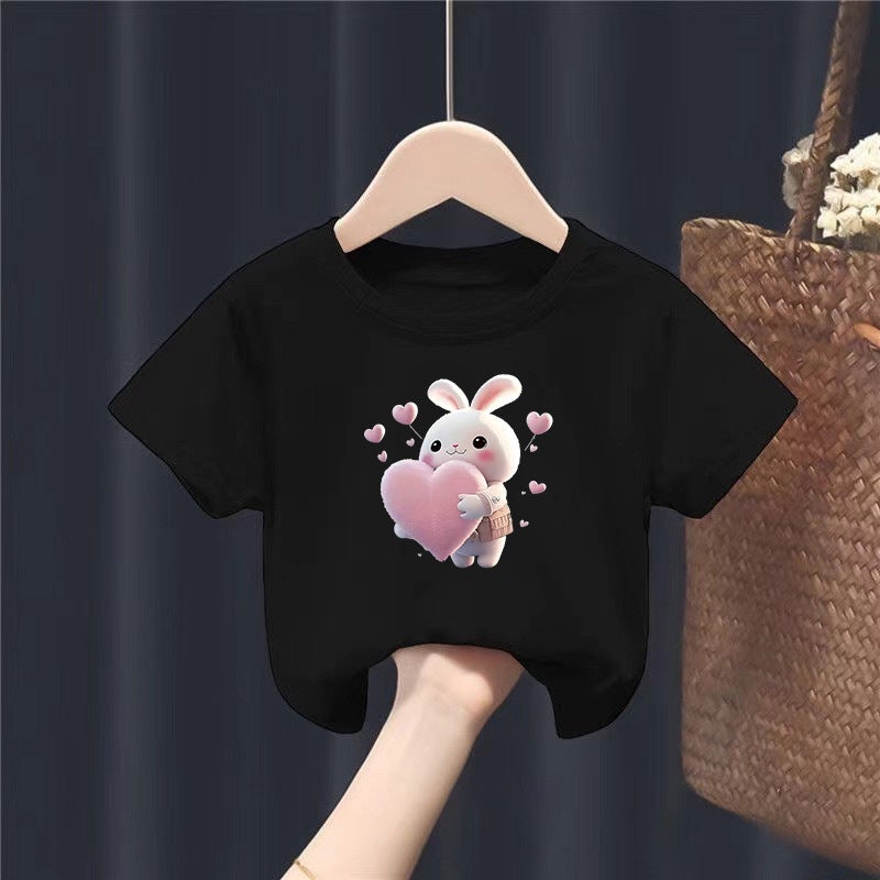 2174# Boys And Girls Short-Sleeved T-Shirt Cotton Children'S Crewneck Stylish All-Match Middle And Large Children'S Half-Sleeved Summer Dress - Image 4