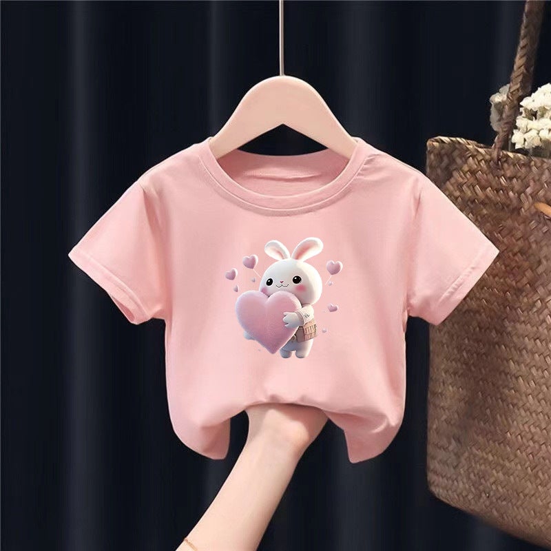 2174# Boys And Girls Short-Sleeved T-Shirt Cotton Children'S Crewneck Stylish All-Match Middle And Large Children'S Half-Sleeved Summer Dress - Image 3