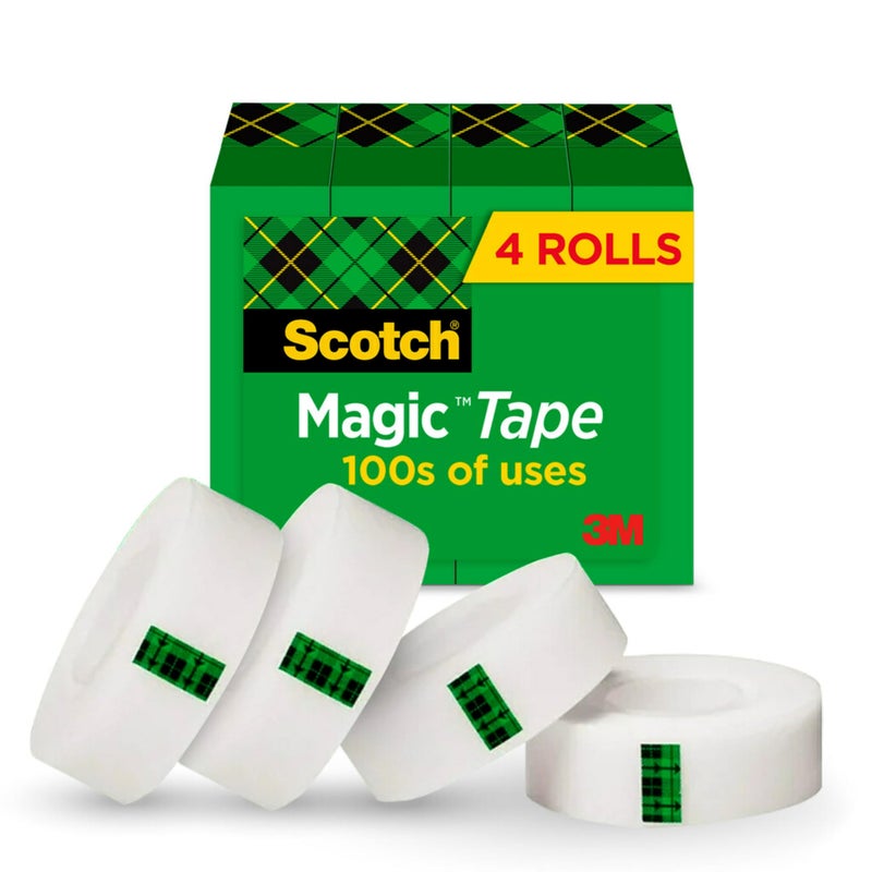 Scotch Magic Tape, Invisible, Home Office Supplies and Back to School Supplies for College and Classrooms, 4 Rolls - Image 1