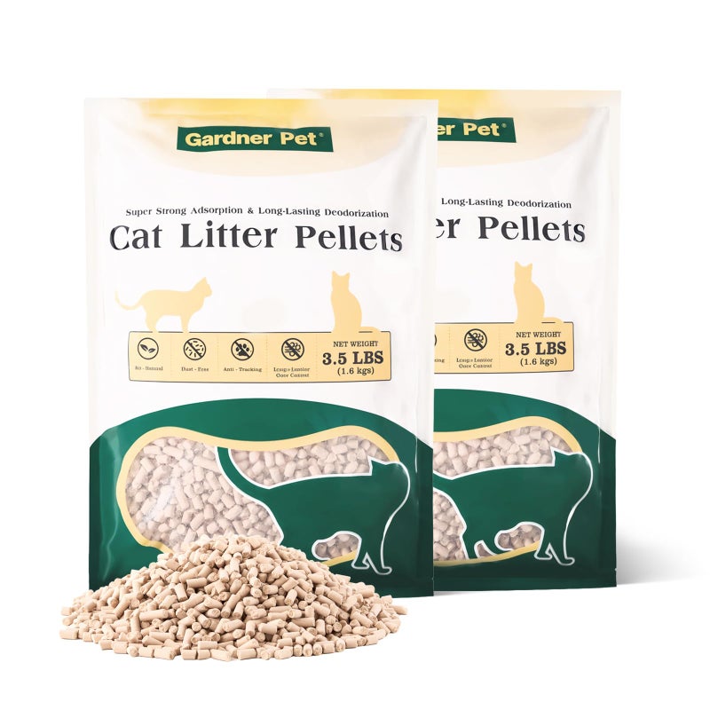 Gardner Pet Cat Litter Pellets Work in Double-Layer Litter Boxes, Natural Mineral Formula with Odor Control, Low Dust & Low Tracking, Non-Clumping Cat Litter, Lightweight & Safe (3.5LBS*2) - Image 1