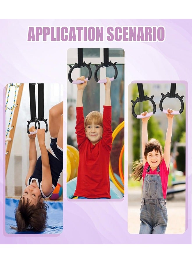 Gymnastics Rings, Children's Exercise Pull up Rings with Adjustable Strap, Strength Kids Training Rings, Indoor Pulling Rings for Physical Training - Image 4