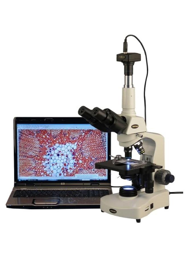 Arabest T340B-LED-5M 40X-2000X Siedentopf Trinocular Compound 3W LED Microscope + 5MP Digital Camera  - Image 2