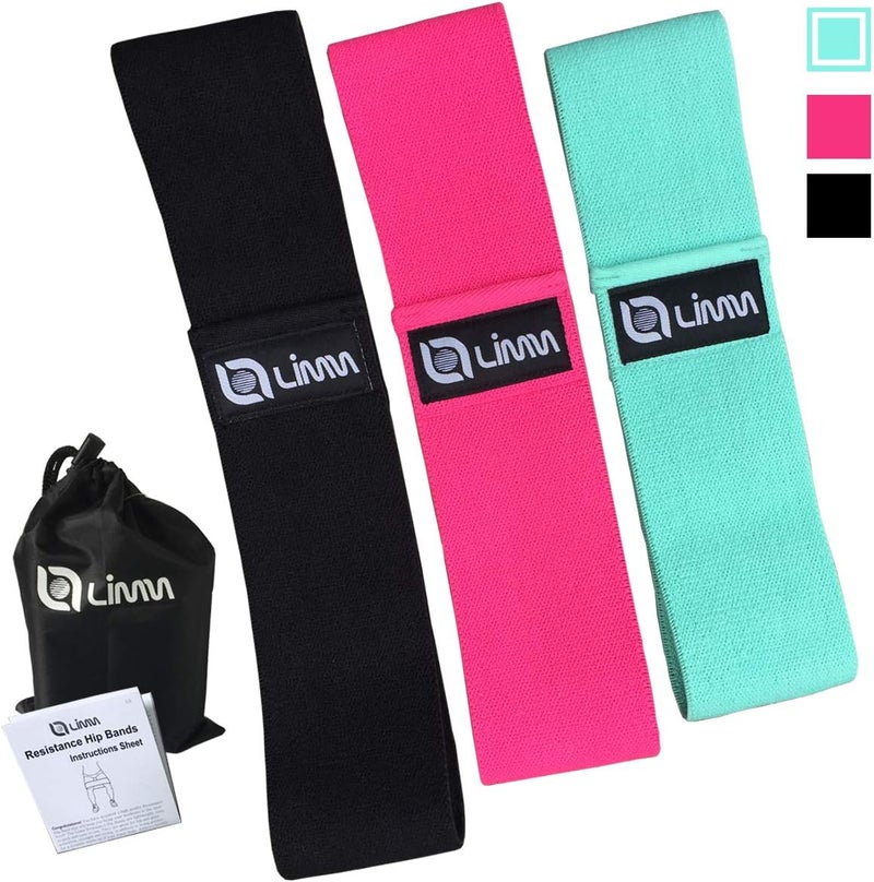 Limm Fittest Pro by Resistance Bands for Legs and Butt, Fabric Exercise Loop Bands Yoga, Pilates, Rehab, Fitness and Home Workout, Strength Bands for Booty - Image 1