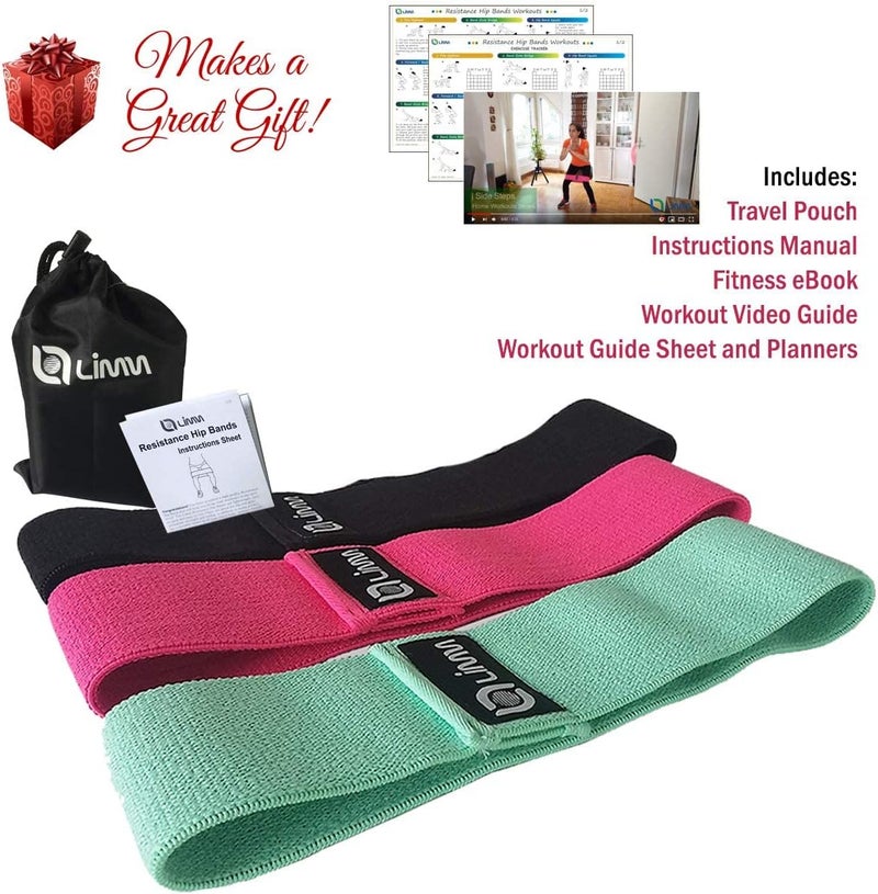 Limm Fittest Pro by Resistance Bands for Legs and Butt, Fabric Exercise Loop Bands Yoga, Pilates, Rehab, Fitness and Home Workout, Strength Bands for Booty - Image 4