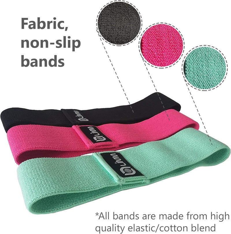Limm Fittest Pro by Resistance Bands for Legs and Butt, Fabric Exercise Loop Bands Yoga, Pilates, Rehab, Fitness and Home Workout, Strength Bands for Booty - Image 5
