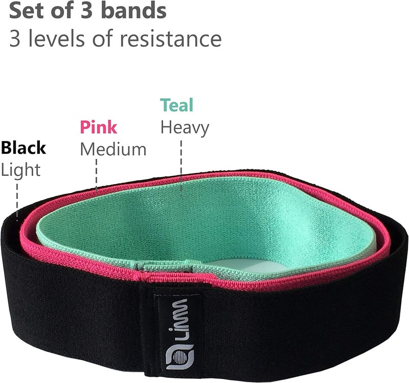 Limm Fittest Pro by Resistance Bands for Legs and Butt, Fabric Exercise Loop Bands Yoga, Pilates, Rehab, Fitness and Home Workout, Strength Bands for Booty - Image 3