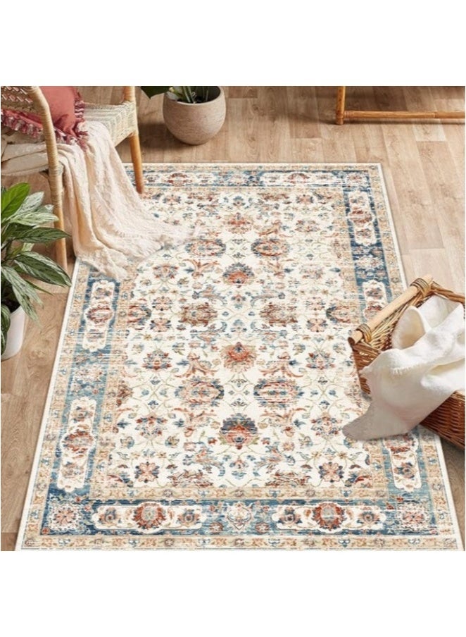 Vintage Persian Style Area Rug for Living Room - 140*200cm, Non-Slip, Stain-Resistant, Easy to Clean, Washable, Soft and Comfortable Carpet - Image 2