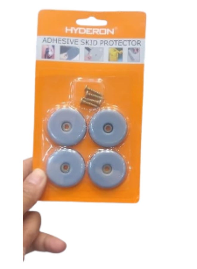 قواعد لارجل الاثاث لسهولة التحريك مع مسمار، 4 قطع 1.5 بوصة