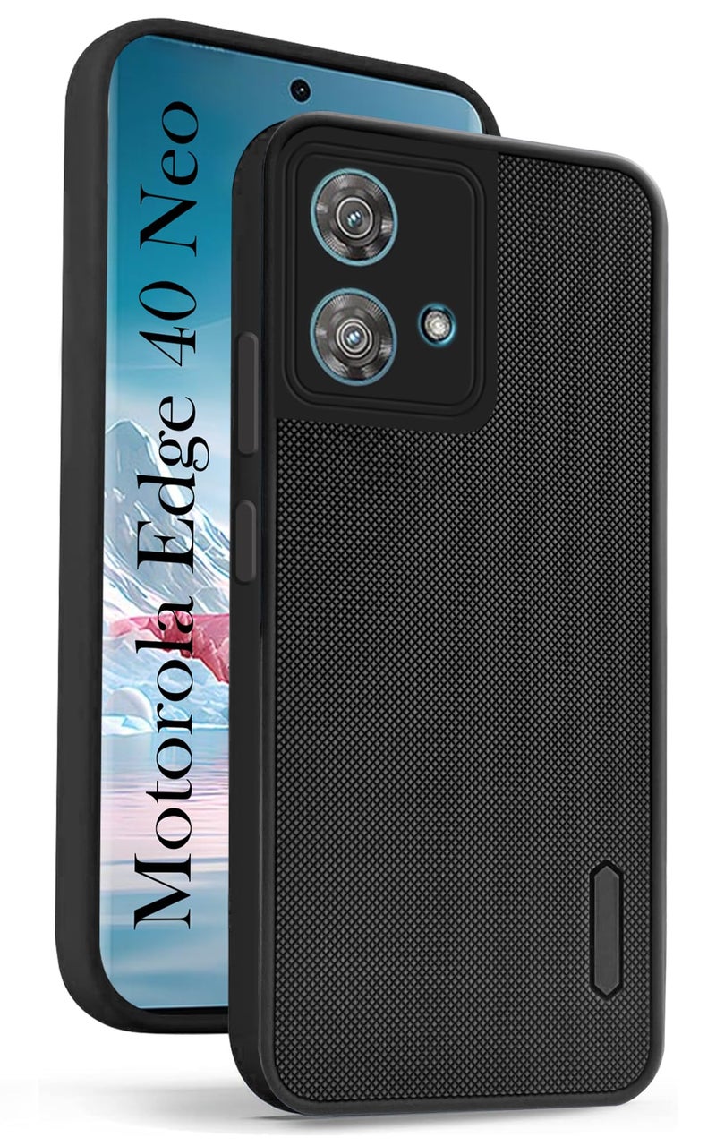 Jkobi Back Cover Case for Motorola Moto Edge 40 Neo (Textured Grip Design | Camera Protection | Slim and Light Weight | Soft Touch and Feel | Black) - Image 1