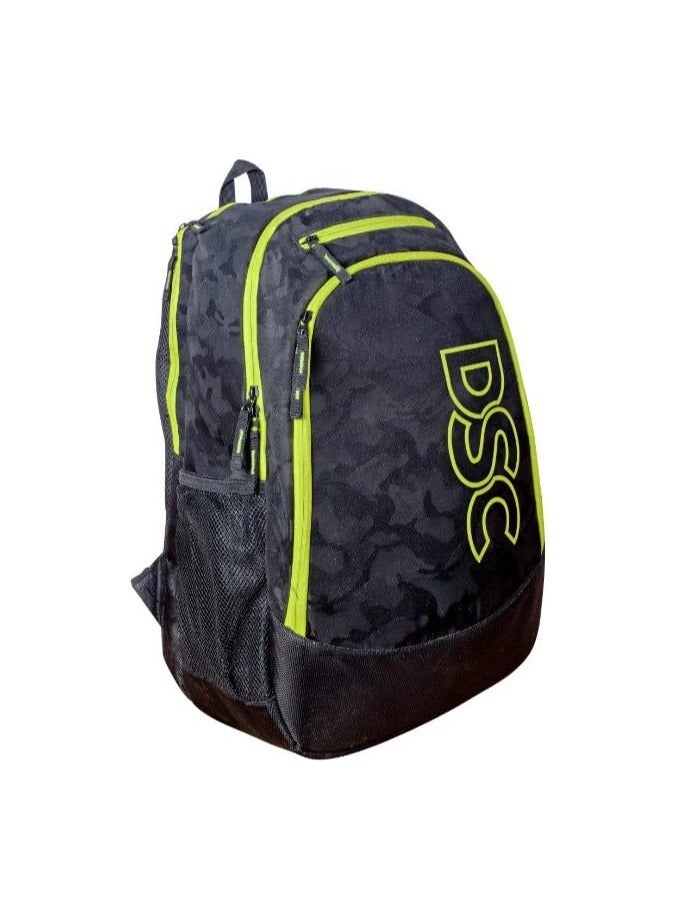 دي أس سي حقيبة ظهر DSC Aspire خفيفة للمدرسة للأولاد والبنات – أسود/أخضر – مقاومة للماء مع عدة جيوب، أحزمة مبطنة، وجيوب جانبية – للمدرسة، الجامعة، والسفر - Image 2