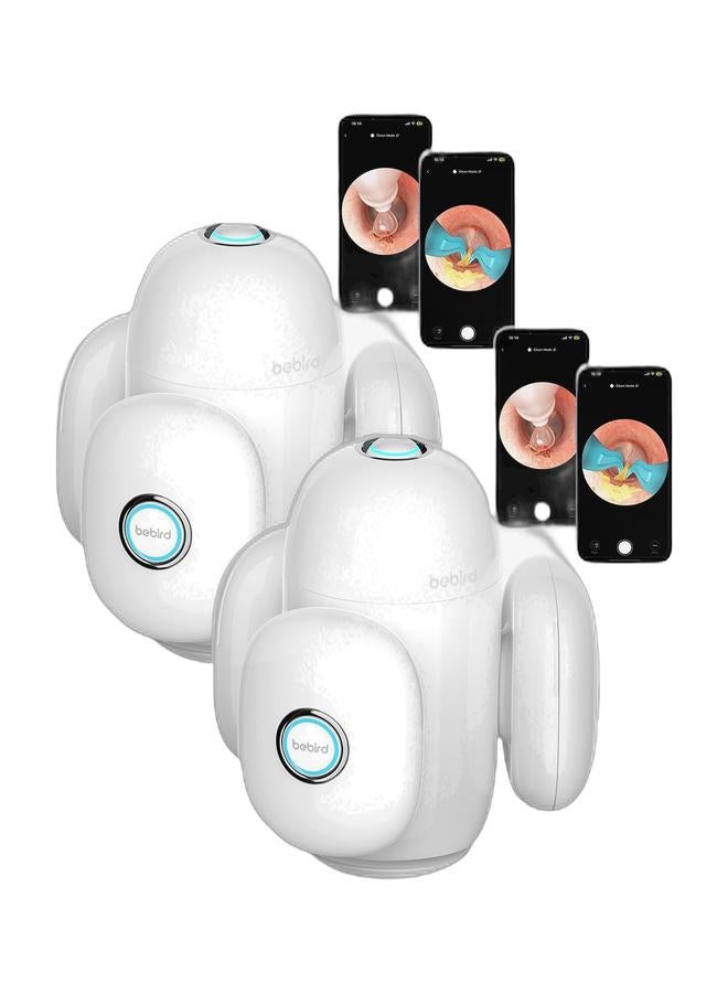 بيبيرد مجموعة من قطعتين من جهاز منظف الأذن الذكي مع كاميرا للعناية الذكية بالأذن للعائلة العصرية من بيبيرد - ابيض - Image 1