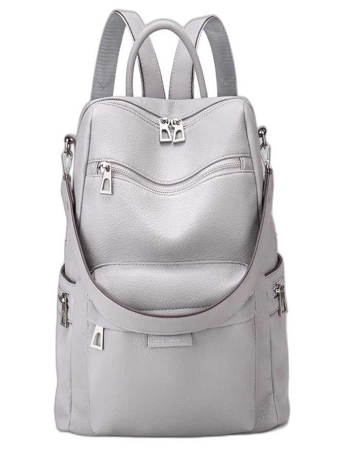 TrueArch Medium 25L Backpack Purse for Women Convertible Travel Vintage PU Leather Shoulder Backpack Ladies Bags (Grey) - Image 2