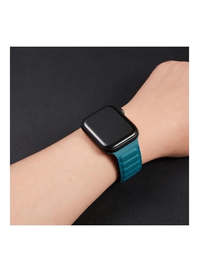 NIBEMINENT - Loop Leather Watchband For Apple Watch Series 7/6/SE/5/4/3/2/1 42/44/45mm Saddle Brown - Image 1