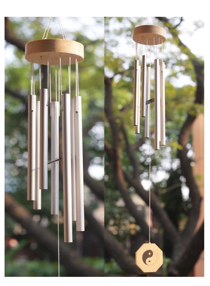 Accessorize Kingdom Home Decor Items Stylish- Wind Chimes for Home (Silver Bell Pipes)  - Image 1