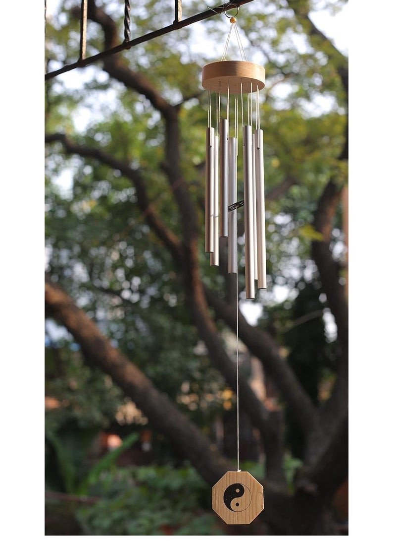 Accessorize Kingdom Home Decor Items Stylish- Wind Chimes for Home (Silver Bell Pipes)  - Image 2