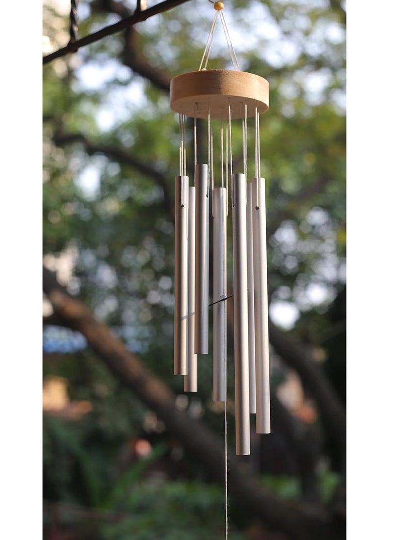 Accessorize Kingdom Home Decor Items Stylish- Wind Chimes for Home (Silver Bell Pipes)  - Image 3