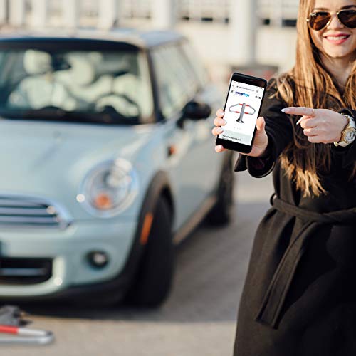 Relaxdays Parking Barrier, Size: 47 x 70 x 18 cm Manual Parking Blocker and Space Saver Made of Metal w/ 2 Keys as Barrier for Cars w/Reflective Markers Locking Park Block, Silver - Image 3