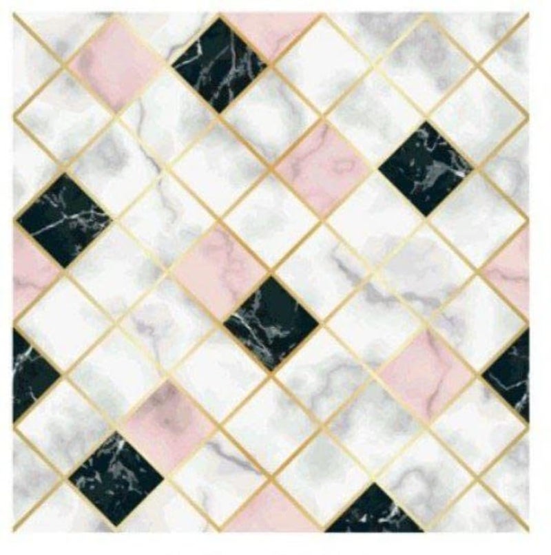 wall love Marble OilProof & Waterproof self-Adhesive Sheet Stickers Big Countertop Cabinet Furniture puja Room Kitchen,Home Sticker Wallpaper 60 x 200cm (Pink Black Block Wallpaper) - Image 1