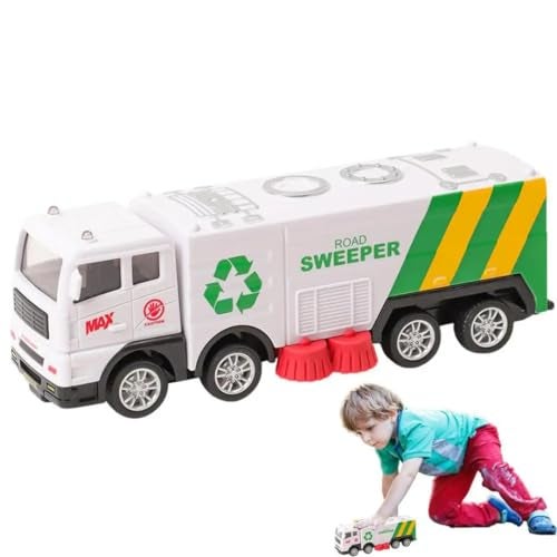 PLUSPOINT Garbage Truck Toy Vehicles Set 4 Pack Sanitation Model Recycle Trucks Water Tanker Playset Friction Power for Boys Age 3+ Toddlers Kids Holiday Birthday Gift(4pc Garbage Truck) - Image 4