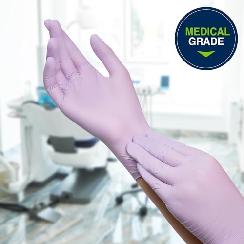 HALYARD LAVENDER NITRILE Exam Gloves, Powder-Free, Non-Sterile, 3.1 mil, 9.5 Inches, Lavender, Medium, 52818 (Box of 250) - Image 4
