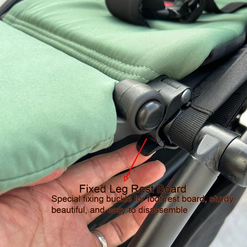 Feliliber Stroller Leg Rest Compatible with Babyzen YOYO - Foldable Stroller Without Disassembly - Extend 6.2 inch Easy to Attach & Clean, Soft Fabric (Mint Green) - Image 5