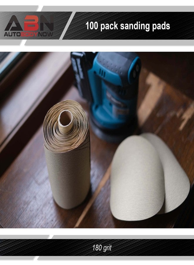 ABN 180 Grit Sandpaper Roll - 6 Inch Round Sanding Discs Aluminum Oxide Sandpaper Discs with Adhesive Back, 100Pc - Image 4