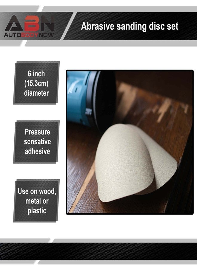 ABN 180 Grit Sandpaper Roll - 6 Inch Round Sanding Discs Aluminum Oxide Sandpaper Discs with Adhesive Back, 100Pc - Image 5