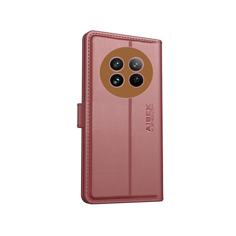 AIBEX ® Compatible for Poco M7 5G / Redmi 14C 5G / Redmi A4 5G / Poco C75 5G Flip Cover Leather Finish | Inside TPU with Card Pockets | Wallet Stand | Complete Protection Flip Case -Brown - Image 3