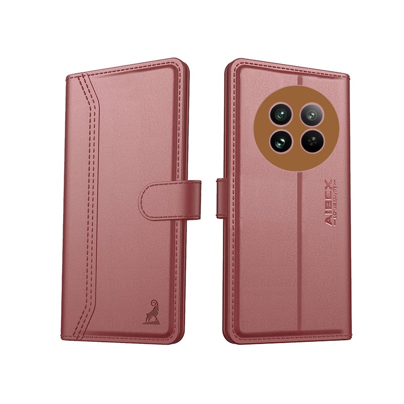AIBEX ® Compatible for Poco M7 5G / Redmi 14C 5G / Redmi A4 5G / Poco C75 5G Flip Cover Leather Finish | Inside TPU with Card Pockets | Wallet Stand | Complete Protection Flip Case -Brown - Image 1