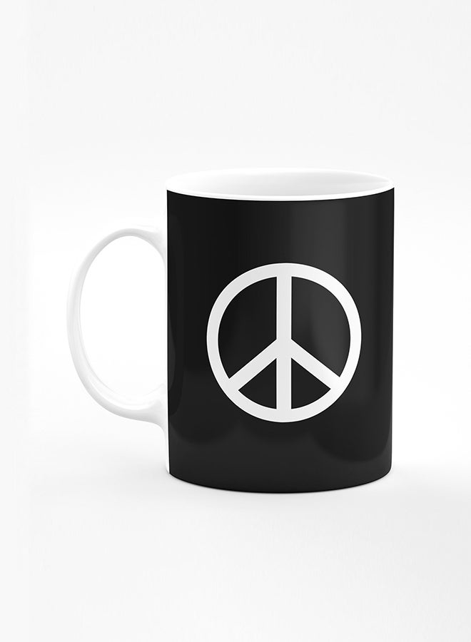 Stylizedd Designer Printed Coffee Mug with Heavy Duty Handle 11oz Ceramic Personalised Gift Mugs Cup [Microwave Safe & Dishwasher Proof] - Peace Sign - Image 1