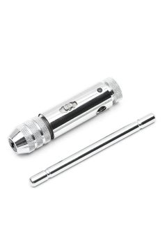 SYOSI Adjustable Silver T Handle Ratchet Tap Holder Wrench with 5pcs M3 M8 3mm 8mm Machine Screw Thread Metric Plug T shaped Tap  - Image 3