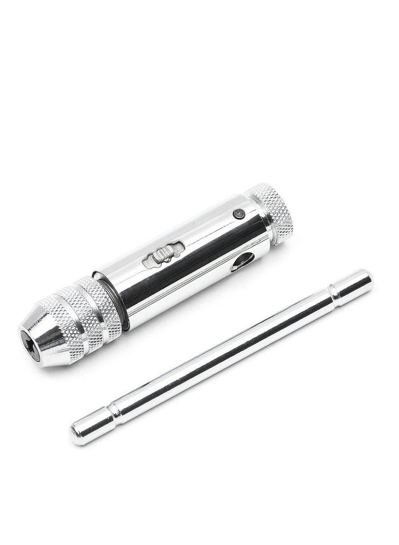 SYOSI Adjustable Silver T Handle Ratchet Tap Holder Wrench with 5pcs M3 M8 3mm 8mm Machine Screw Thread Metric Plug T shaped Tap  - Image 3
