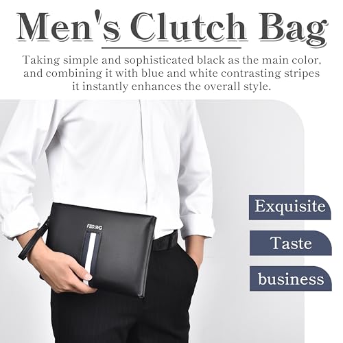 FSD.WG Mens Clutch Bag Man Purse Handbag 12 inches Large Hand Bag Big Clutch Wallet - Image 2