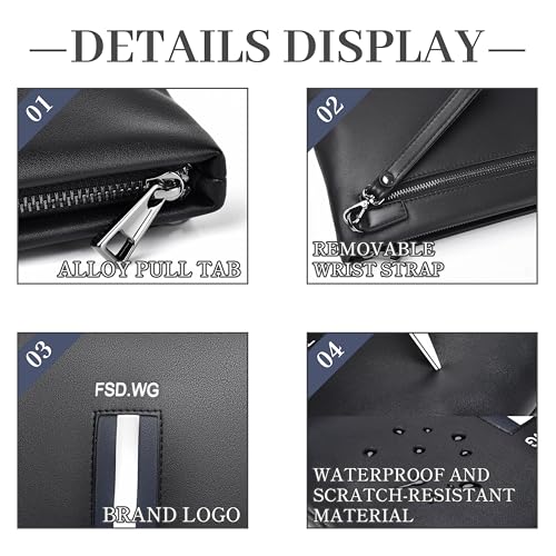 FSD.WG Mens Clutch Bag Man Purse Handbag 12 inches Large Hand Bag Big Clutch Wallet - Image 4