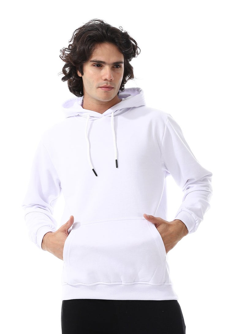 Andora White Long Sleeves Fleeced Hoodie_White - Image 1