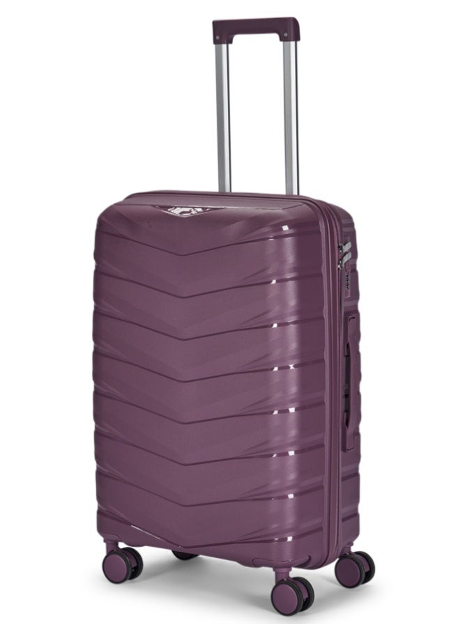 ليمرا طقم شنط سفر مكون من 4 حقائب أمتعة مصنوع من مادة البولي بروبلين المقاومة للكسر لون بنفسجي - Image 4
